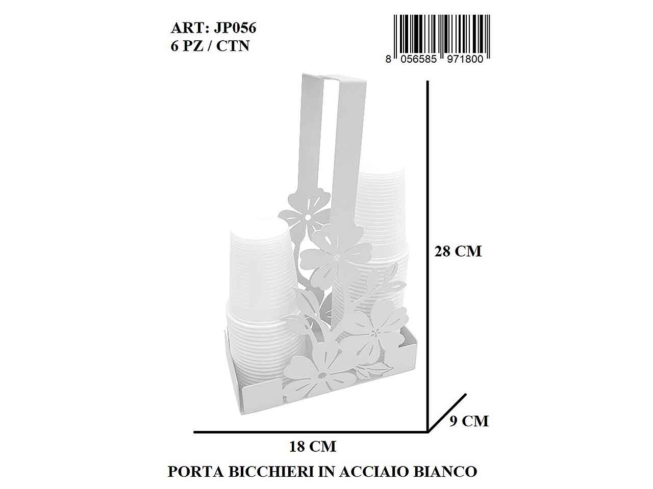 l.ilaria porta bicchieri acciaio bianco jp056