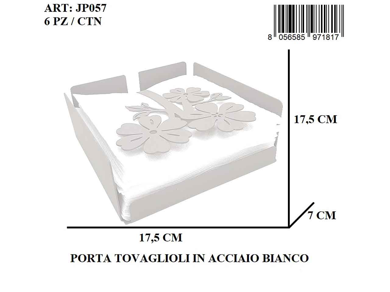 l.ilaria porta tovaglioli acciaio bianco jp057