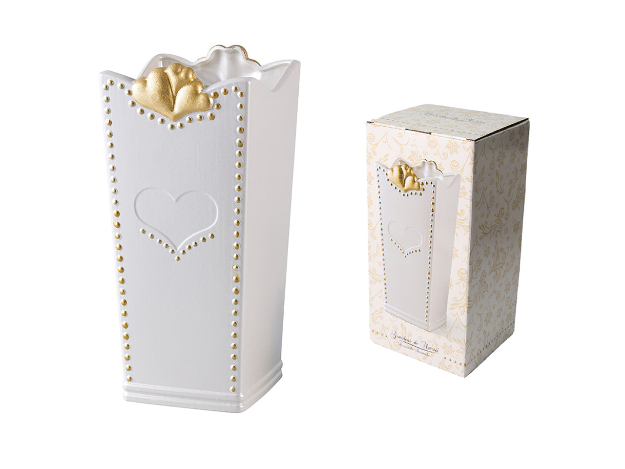 Vaso perlato cuori oro 22009t