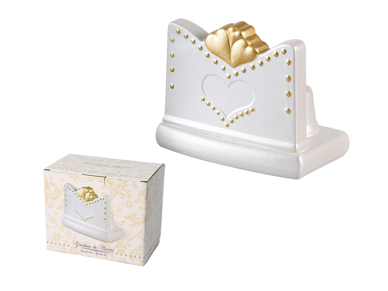 porta bicchieri perlato cuori oro 22034t