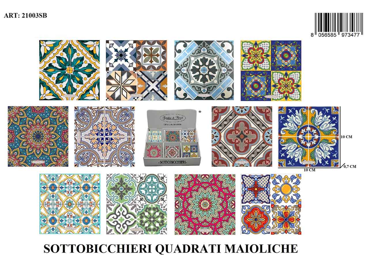 L.decoration sottobicchiere quadrato 72pz 21003sb