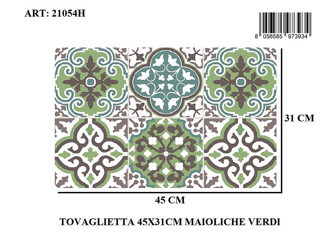 tovaglietta 45x31 maioliche verdi21054h
