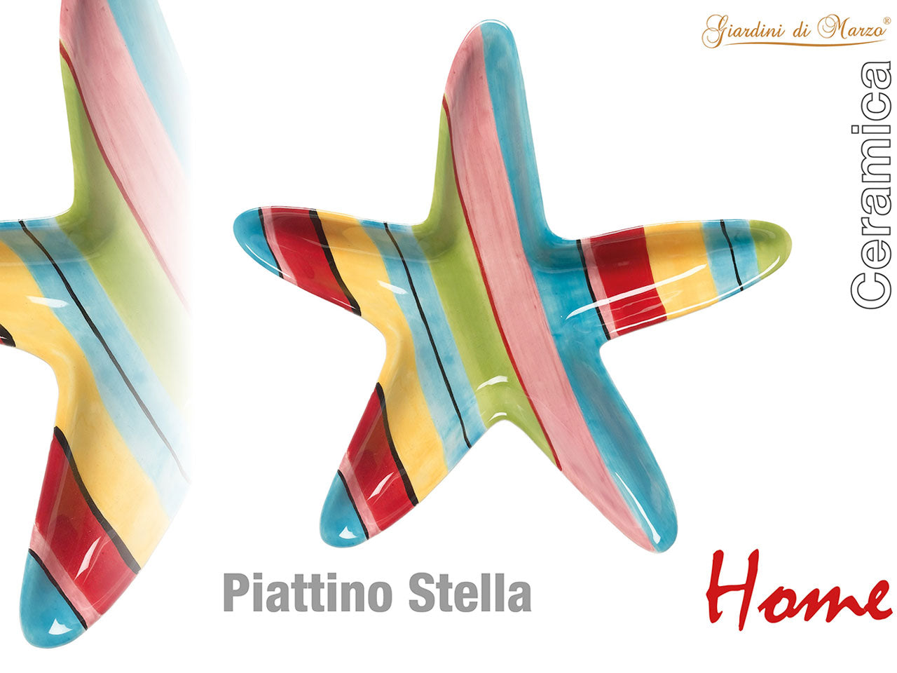 Piattino stella con strisce colorate