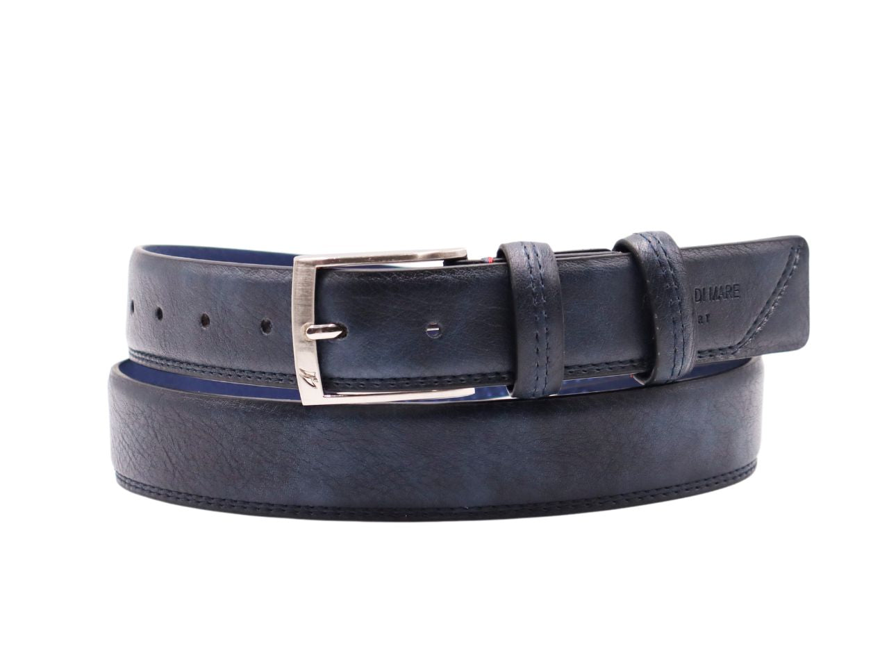 Cintura uomo in pelle armata di mare blu