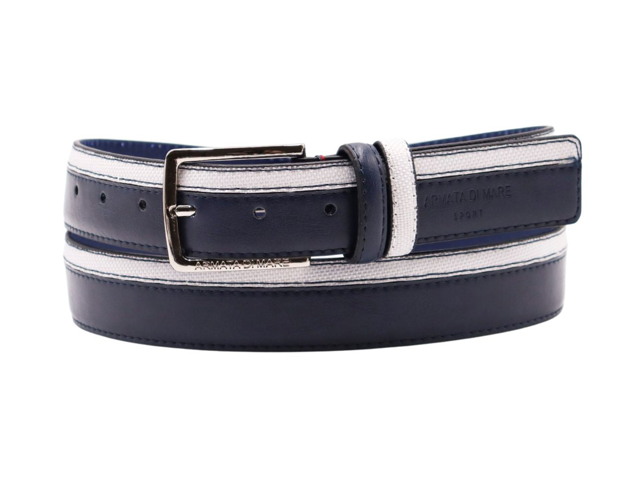 Cintura uomo in pelle armata di mare blu