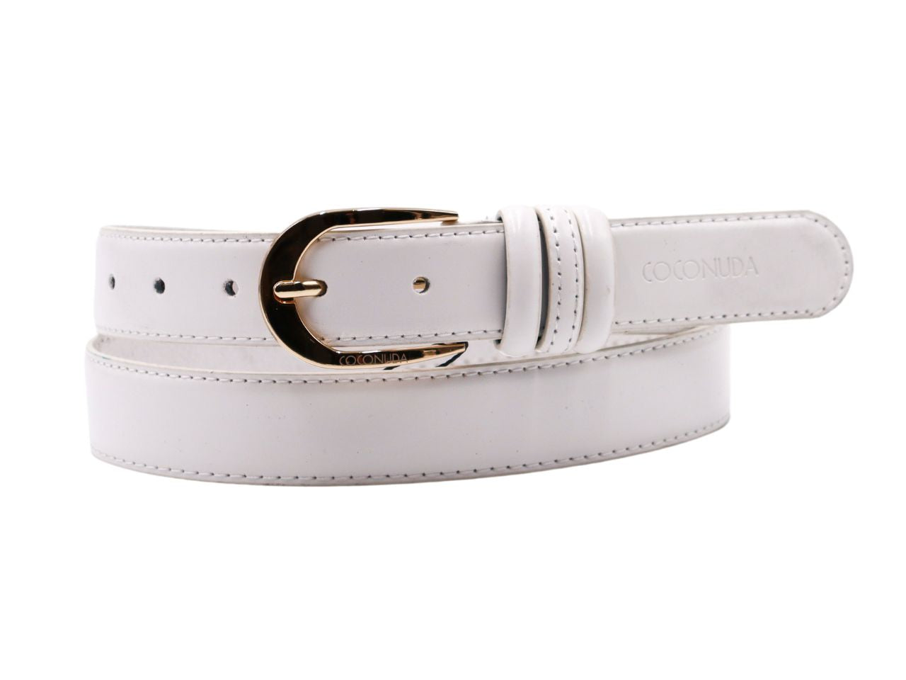 Cintura donna in pelle coconuda bianco