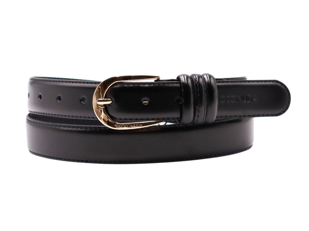 Cintura donna in pelle coconuda nero