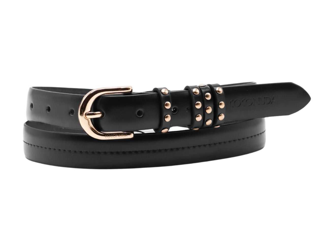 Cintura donna in pelle coconuda nero