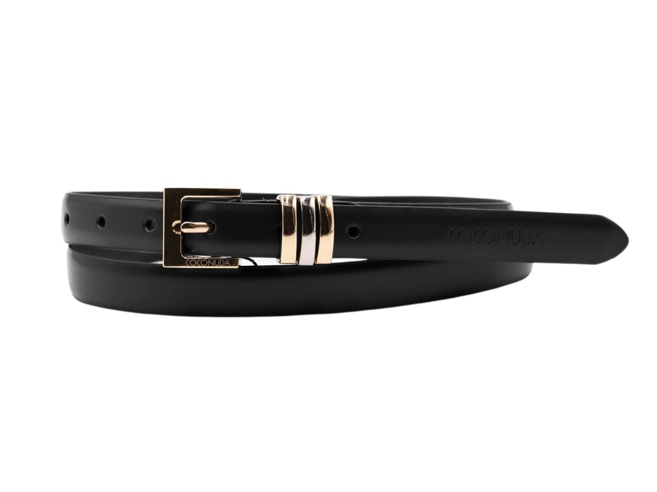 Cintura donna in pelle coconuda nero