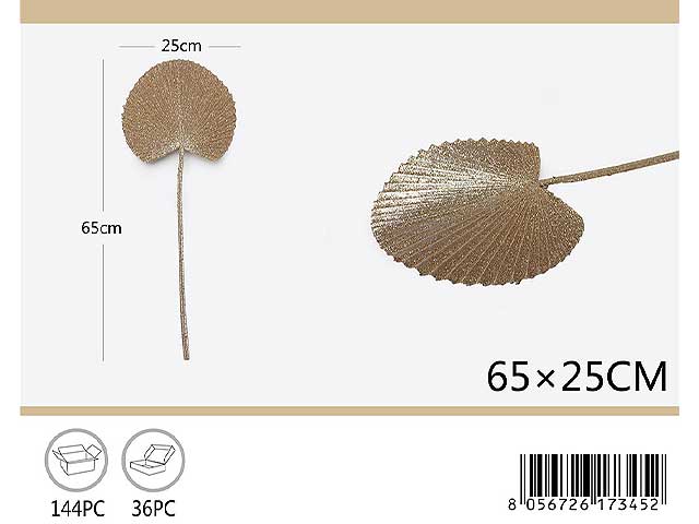 Foglia c/stelo 65x25cm oro