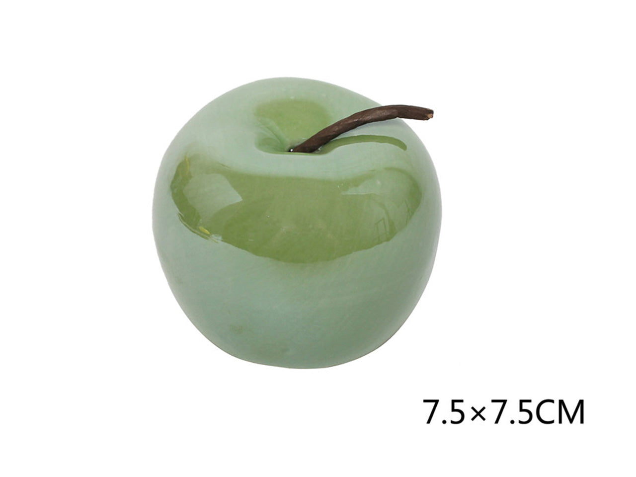Mela in ceramica verde 7,5cm