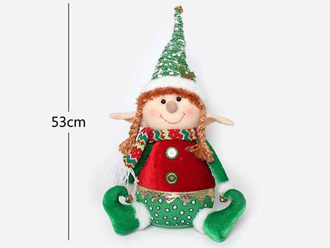 Elfo decorativo natalizio 30x18x53cm