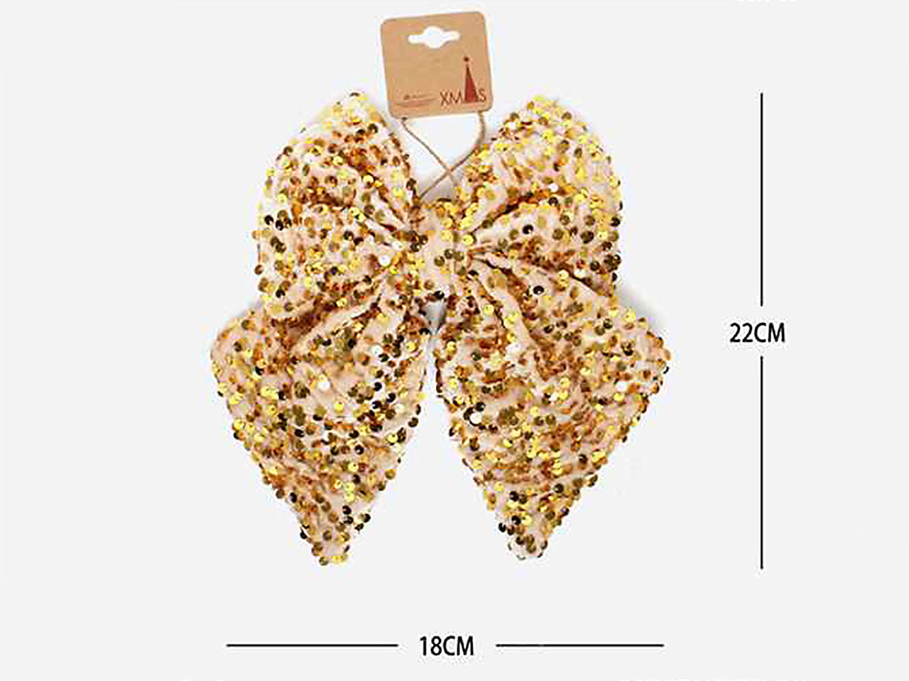 Fiocco decoratico con paillettes 18x22cm