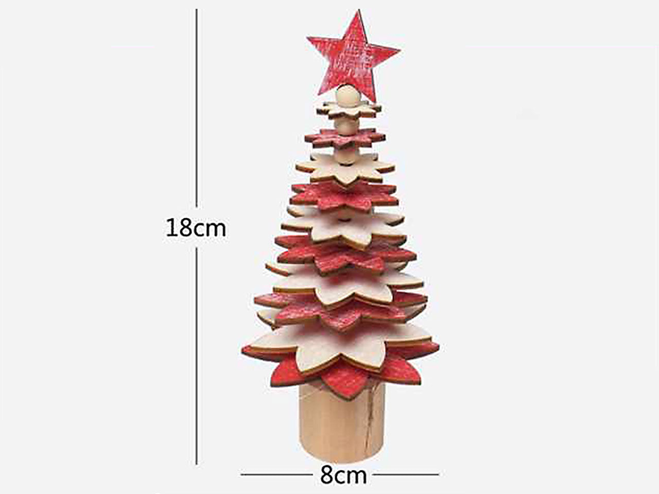 Albero di natale decorativo con rami a forma poligonale 18x8cm