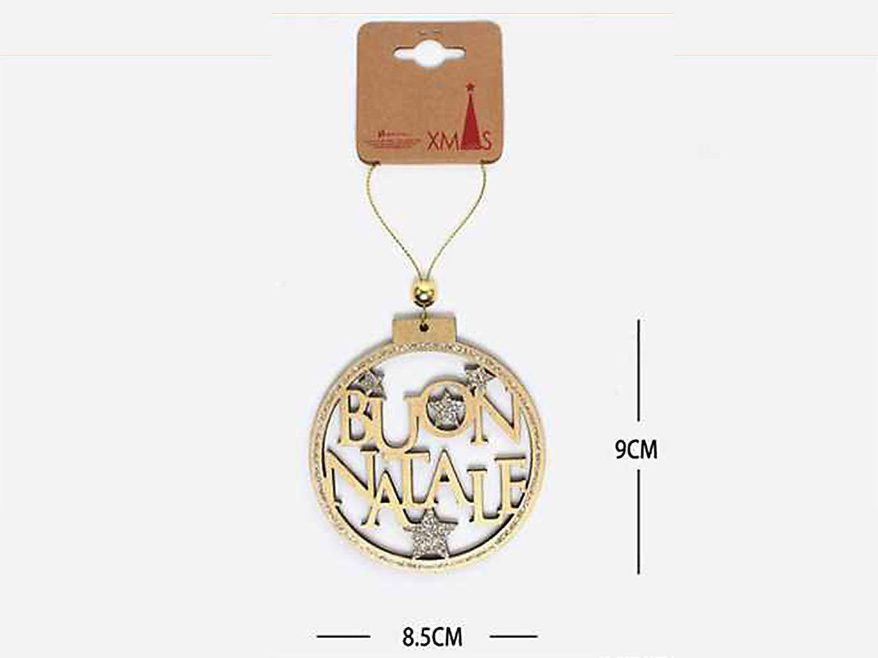 Buon natale pendente decorativo 8.5x9cm