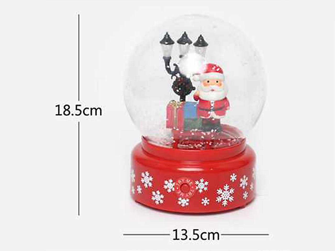 Palla di neve decorativa natalizia 13.5x13.5x18.5cm