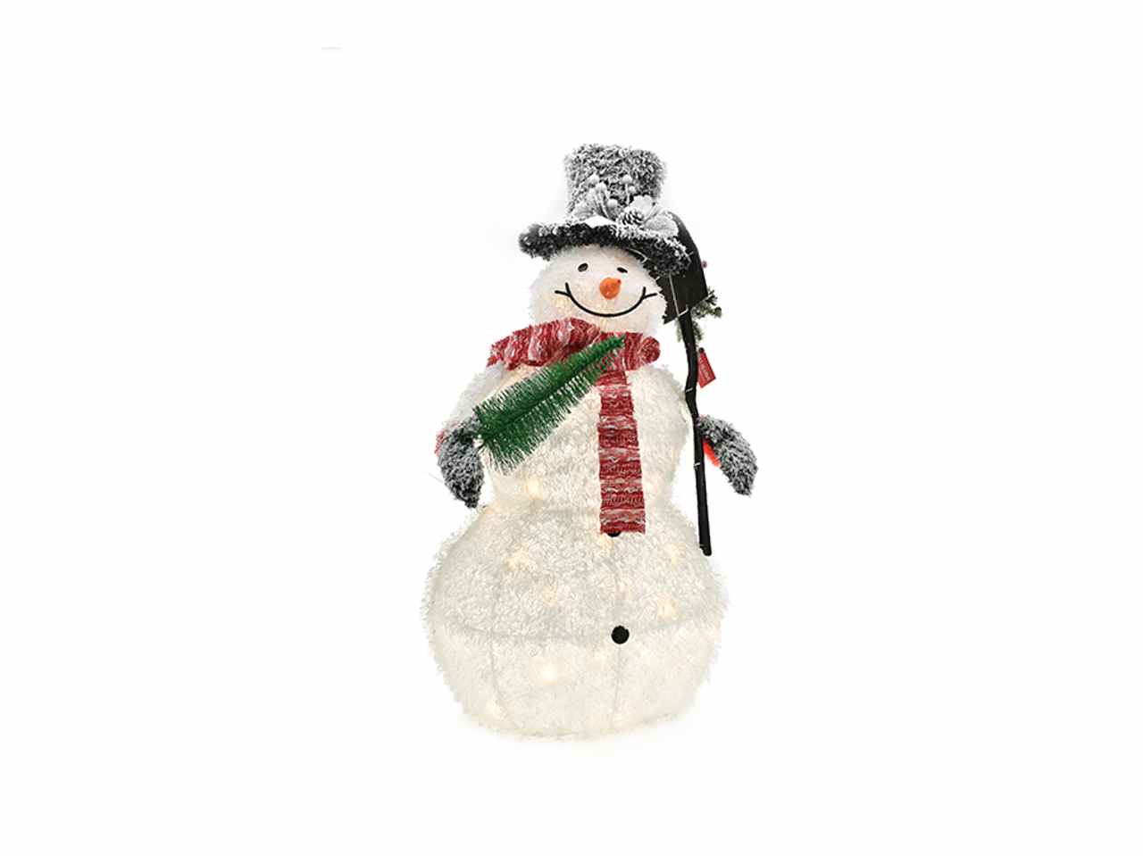 Pupazzo neve con 40led bianco caldo cm38x30x90 a batteria