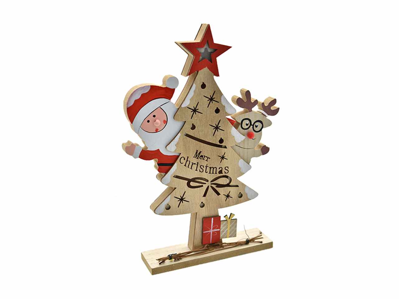 Albero di natale in legno con led