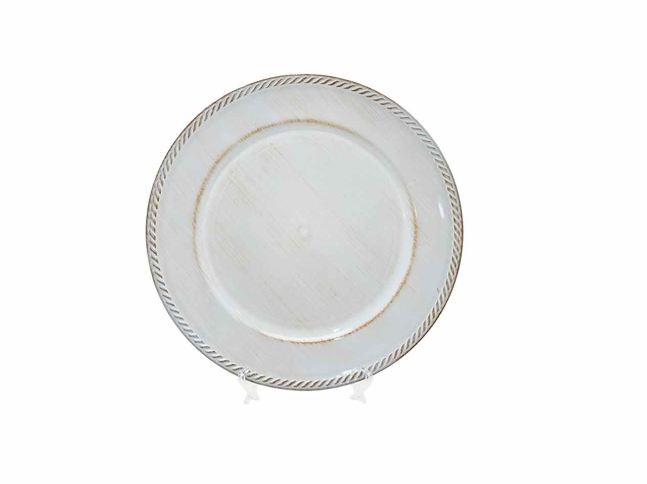 Sottopiatto d.33cm bianco antichizzato