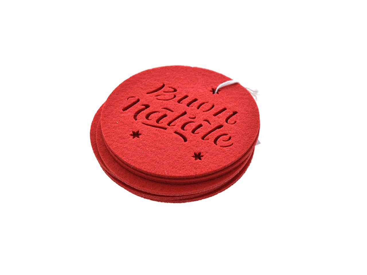 Sottobicchiere bicchiere in feltro 6 pezzi 10x0.3cm rosso