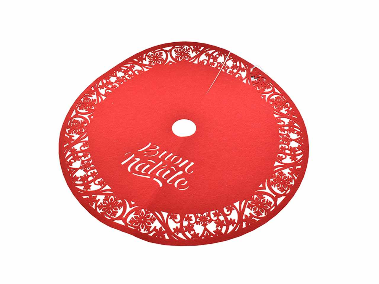 Copribase albero in feltro d.80cm rosso