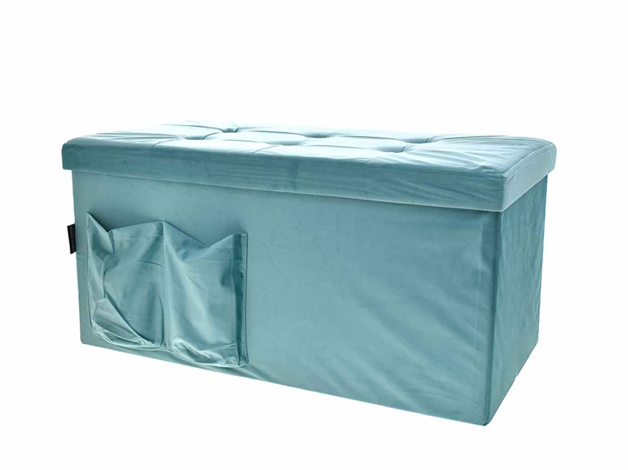 Pouf vel.c/tasche 76x38cm verde acqua 6434132