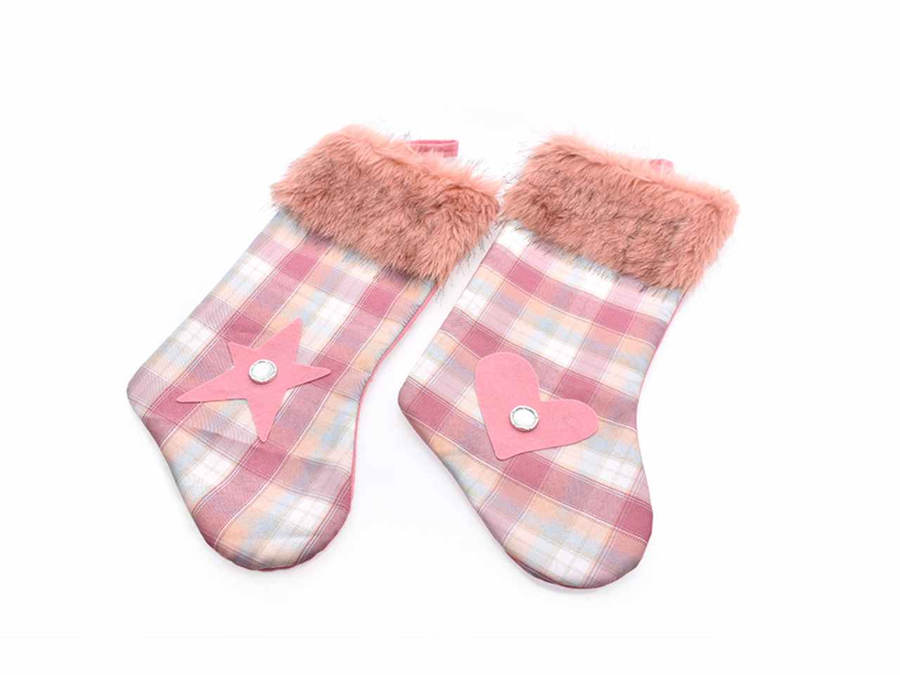 Calza 23x46cm scozzese rosa
