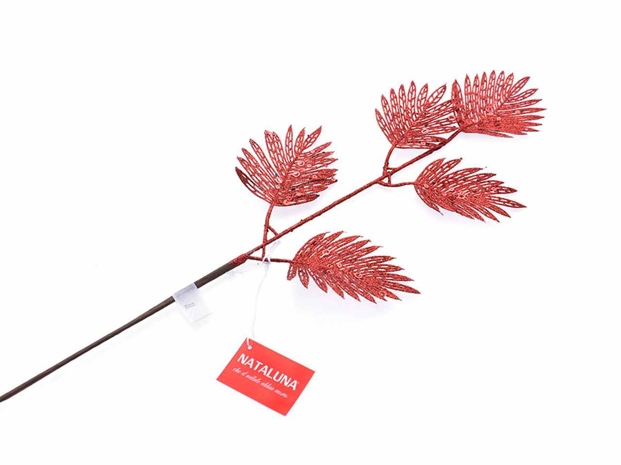 Ramo glitterato 62cm rosso
