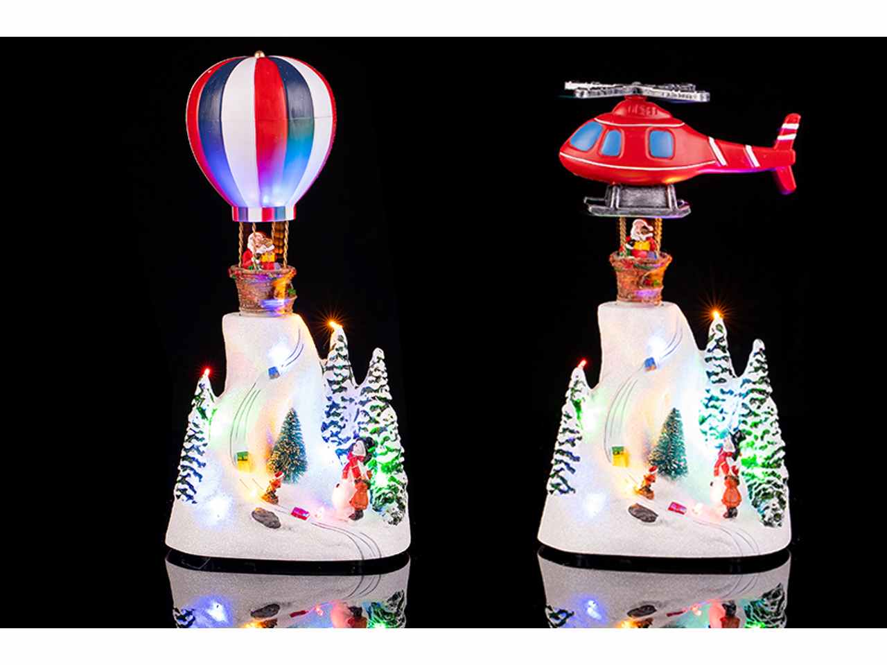 Elicottero/mongolfiera con luci e movimento 17x14x35cm a batteria
