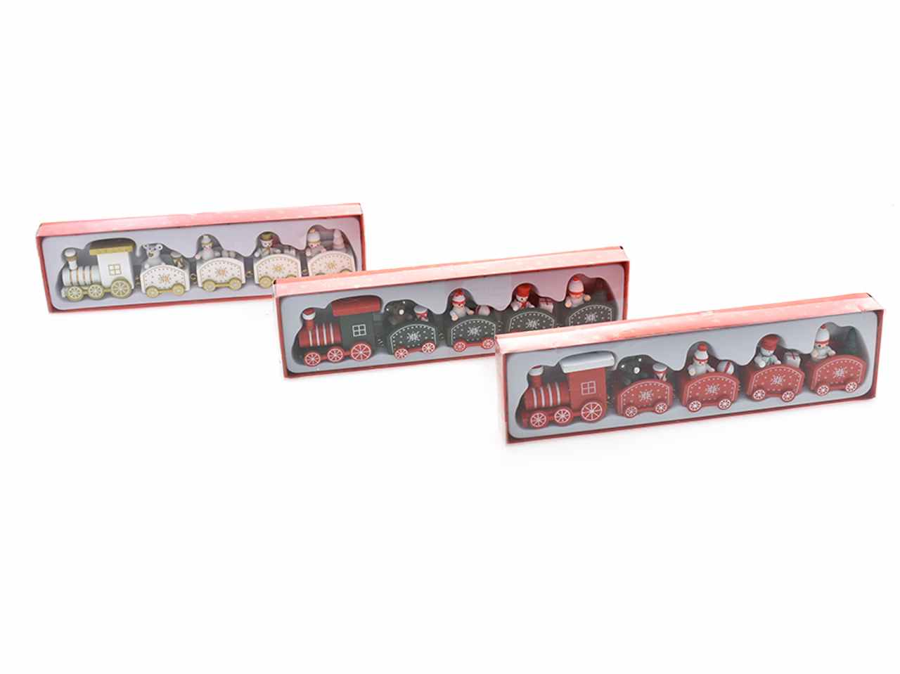 Trenino decorativo legno 25.5x5.5x3.2cm 3ass