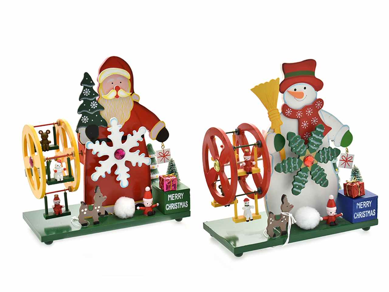Carillon babbo/pupazzo di neve 22,5x10,7x24,4cm