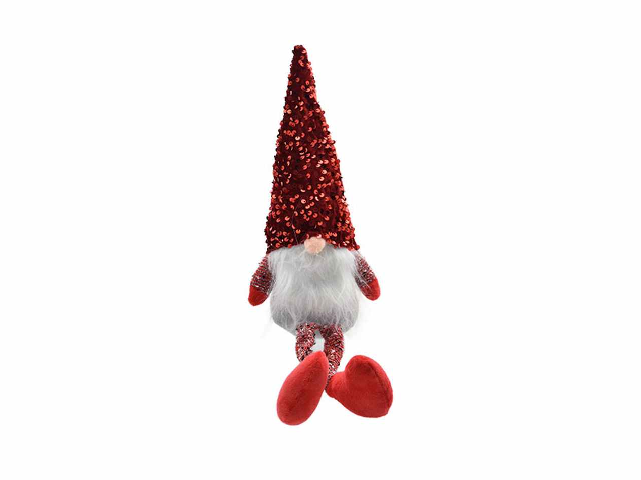 Gnomo con treccine h.75cm rosso