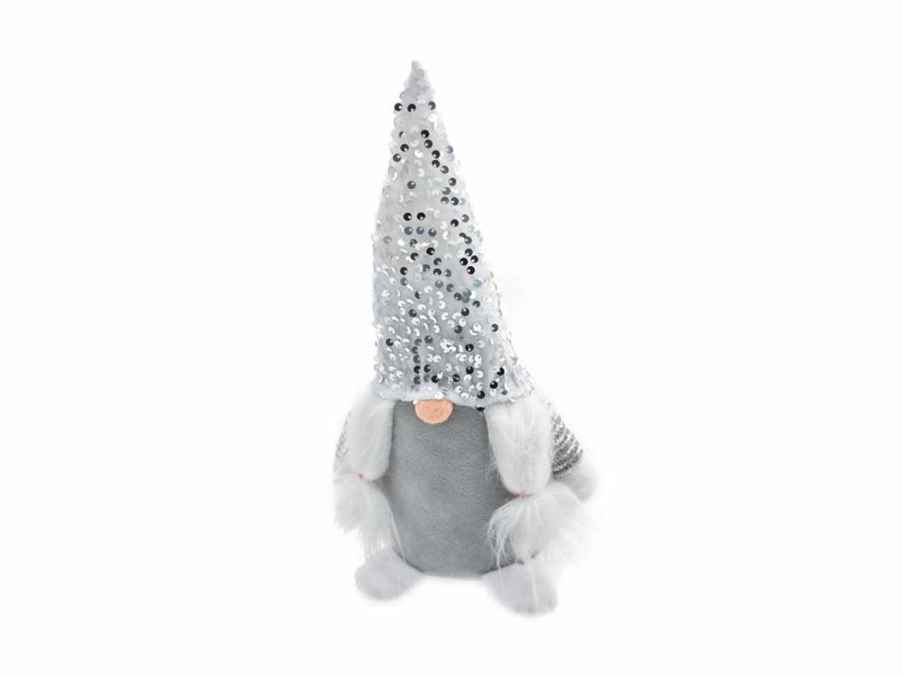 Gnomo con treccine 13x32cm bianco