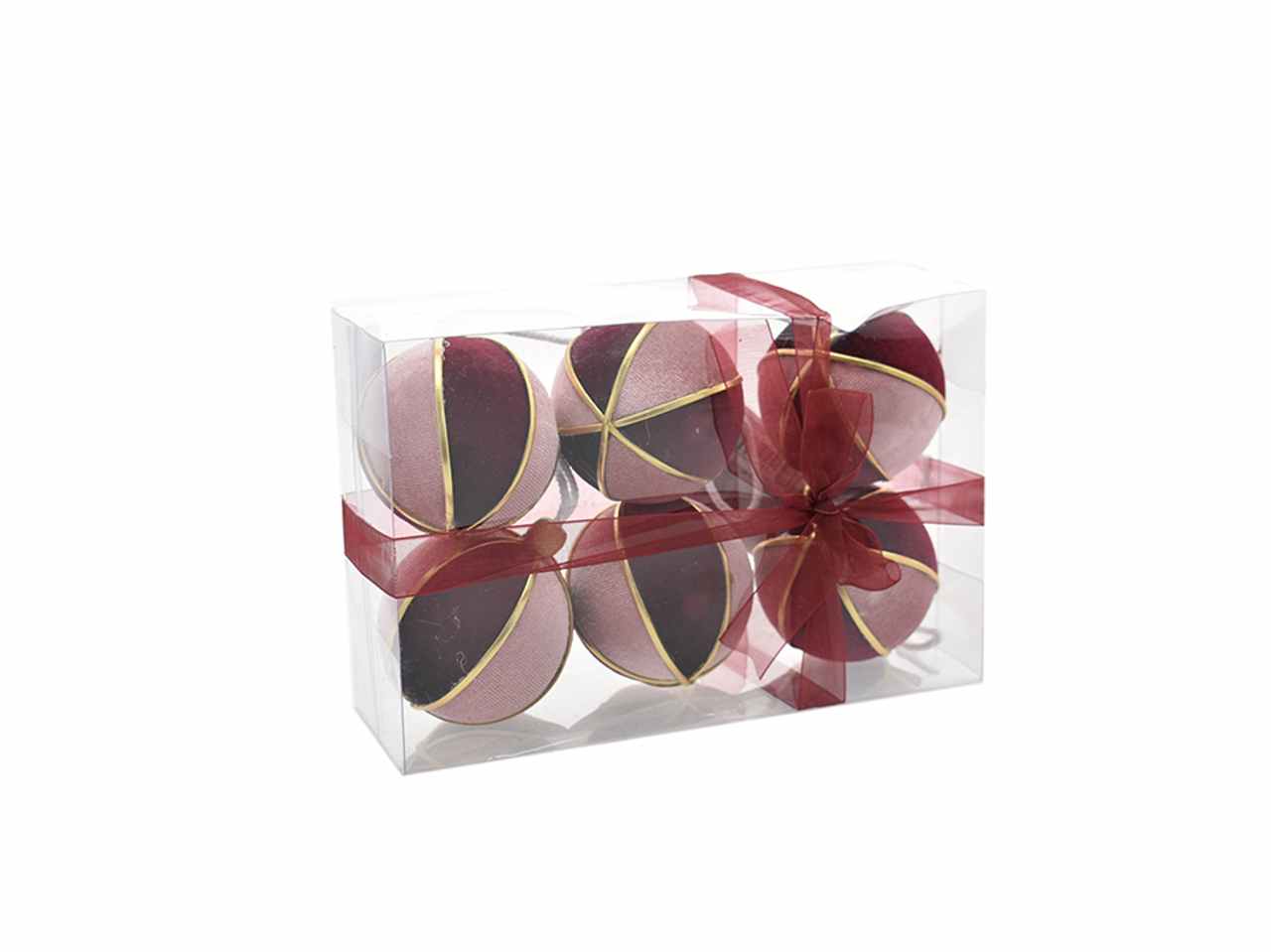 Palle 6 pezzi 7cm rosa/bordeaux