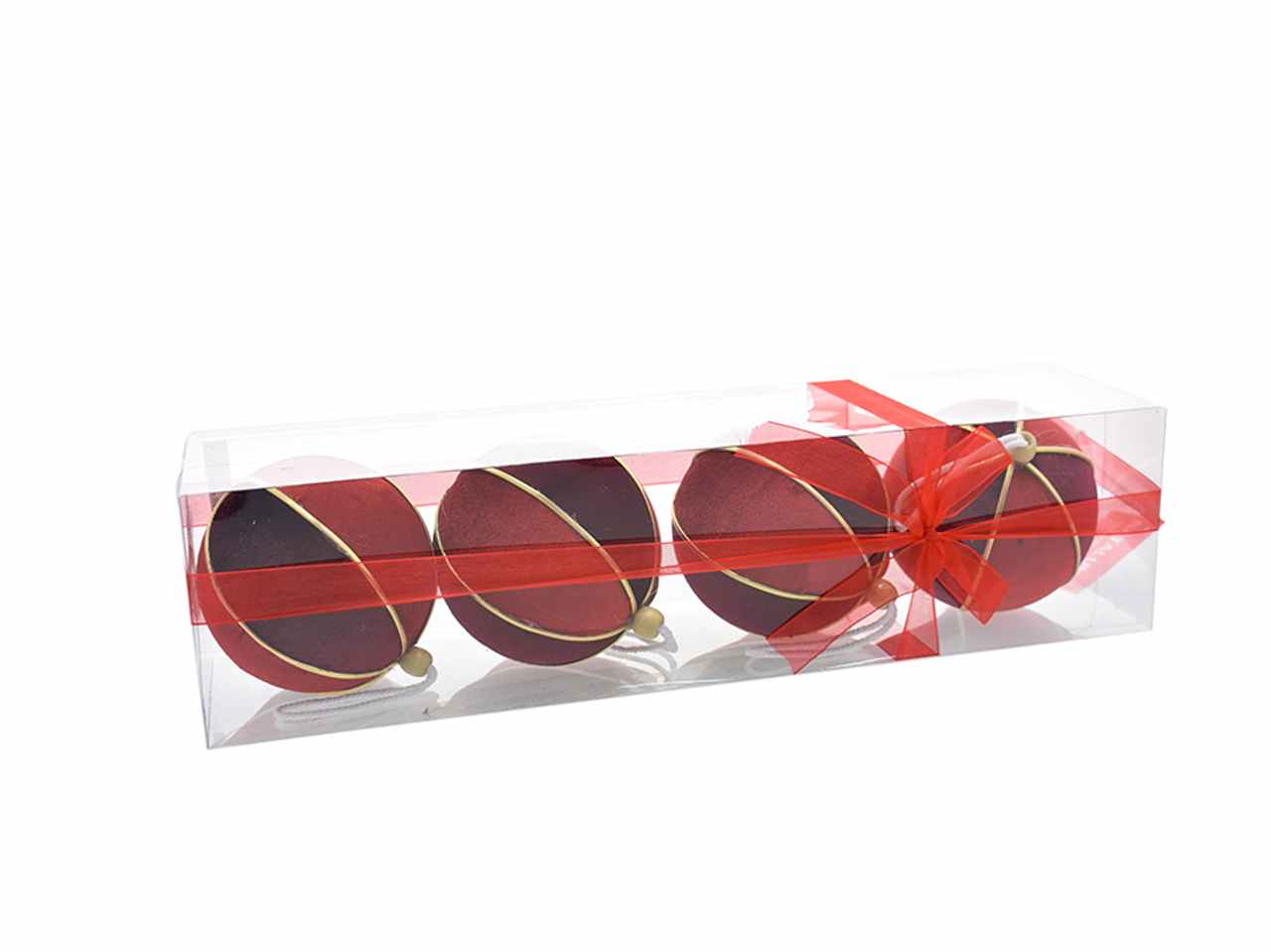 Palle 4 pezzi 10cm rosso/bordeaux