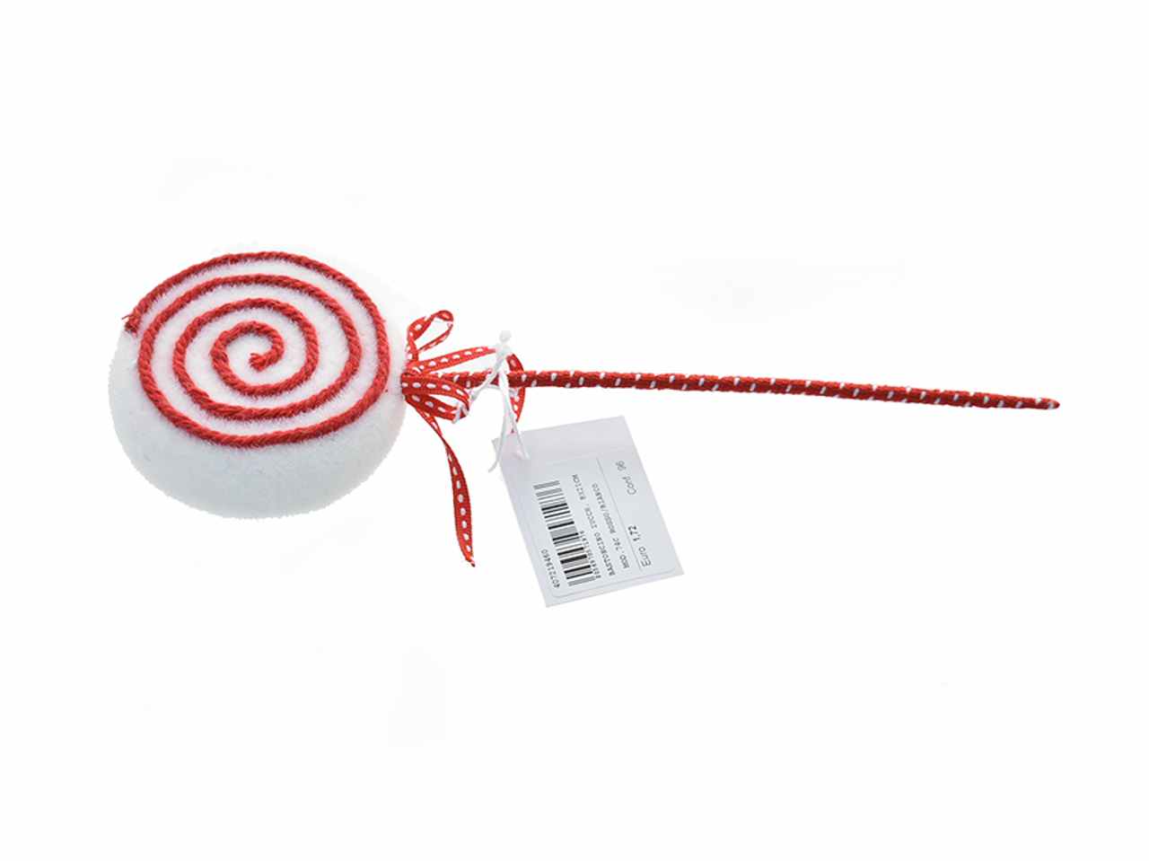 Bastoncino zucchero 8x21cm rosso/bianco