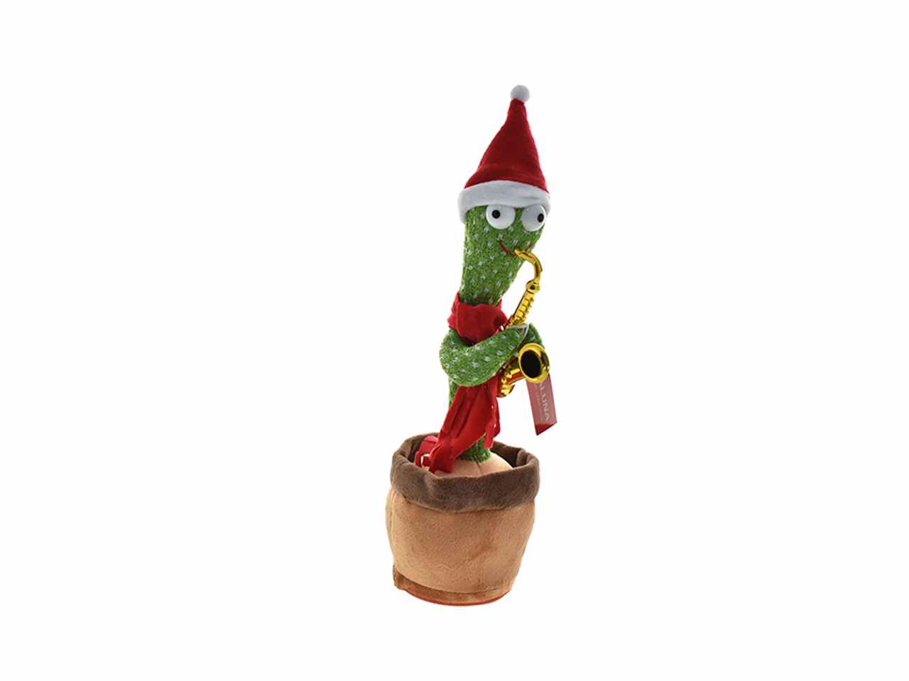 Cactus con tromba 30cm a batteria con musica,movimenti e luci