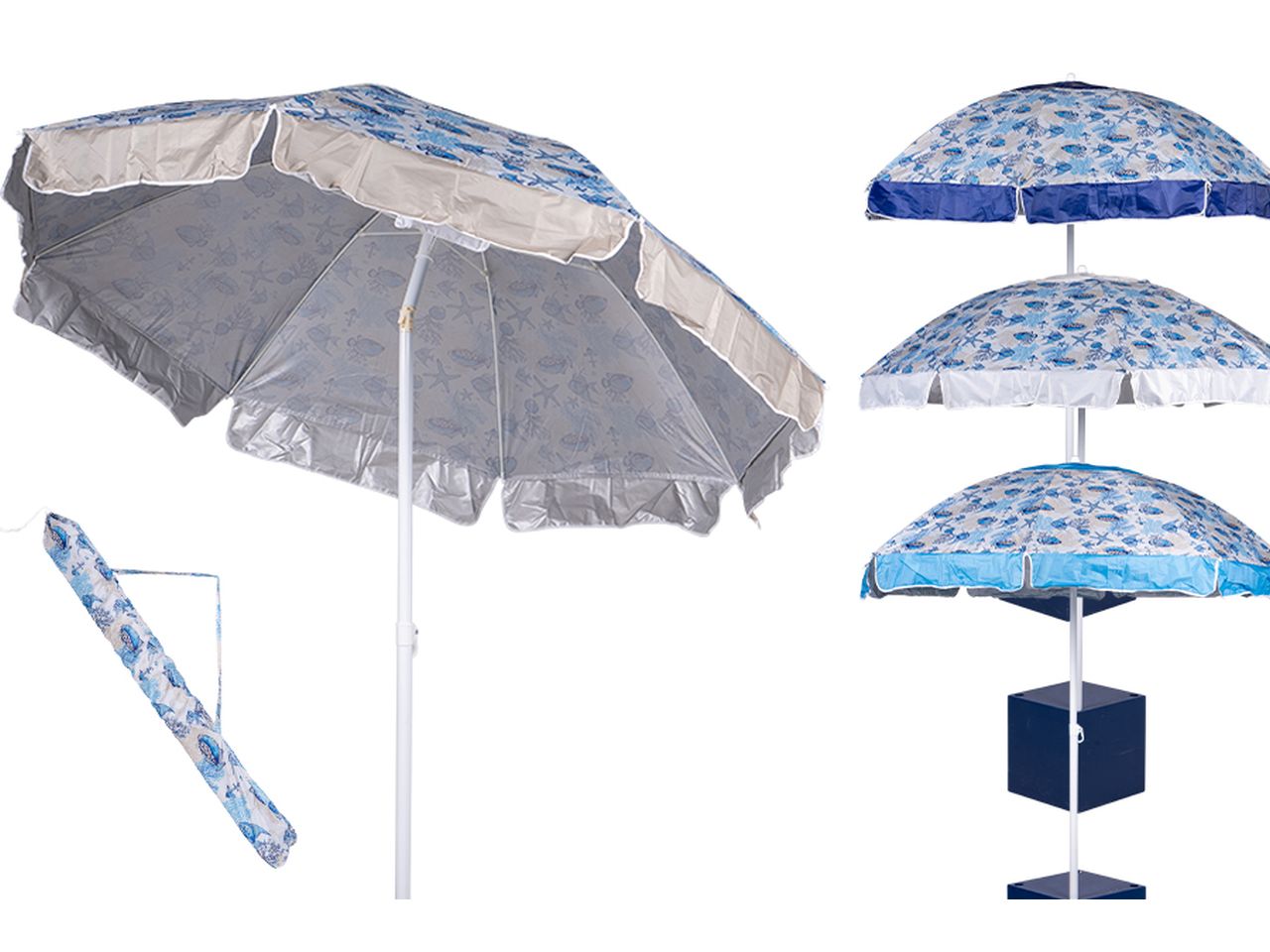 Ombrellone 200 28/32 stecche 170g decoro pesci