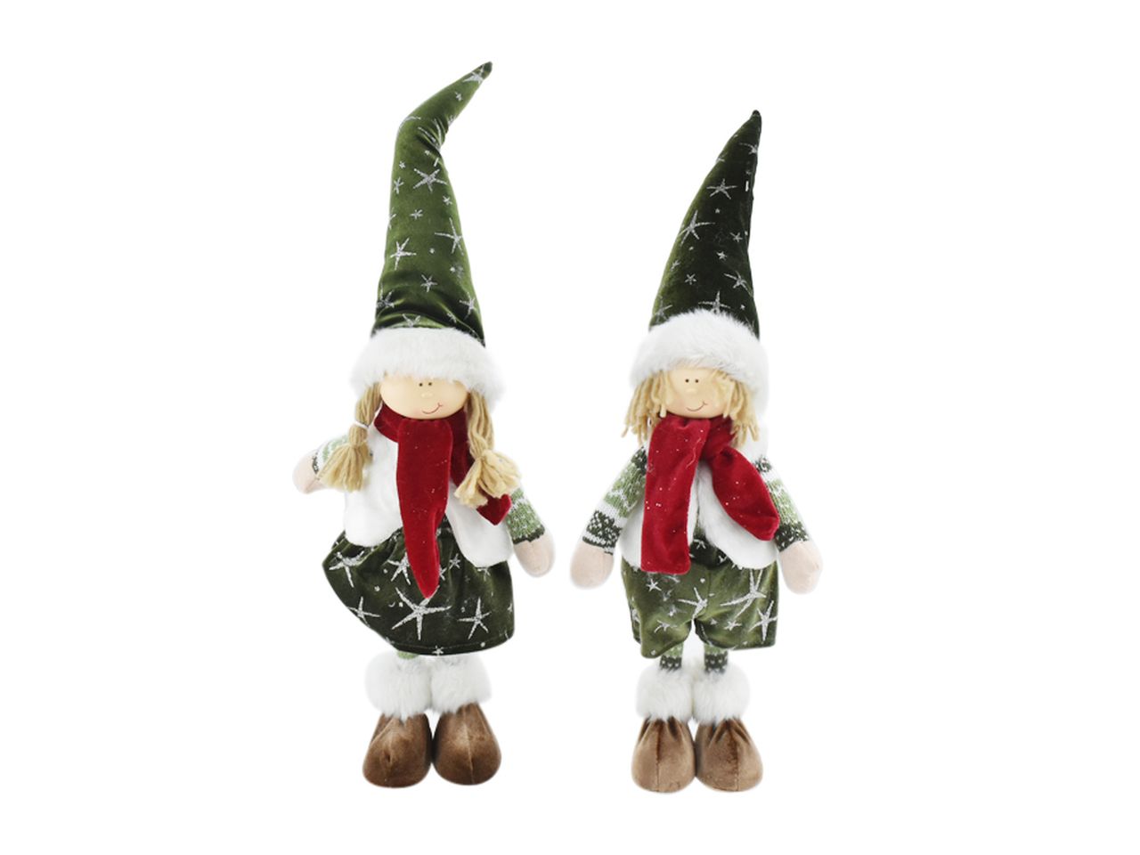 Elfo boy&girl misura 17x10x52cm colore verde e rosso