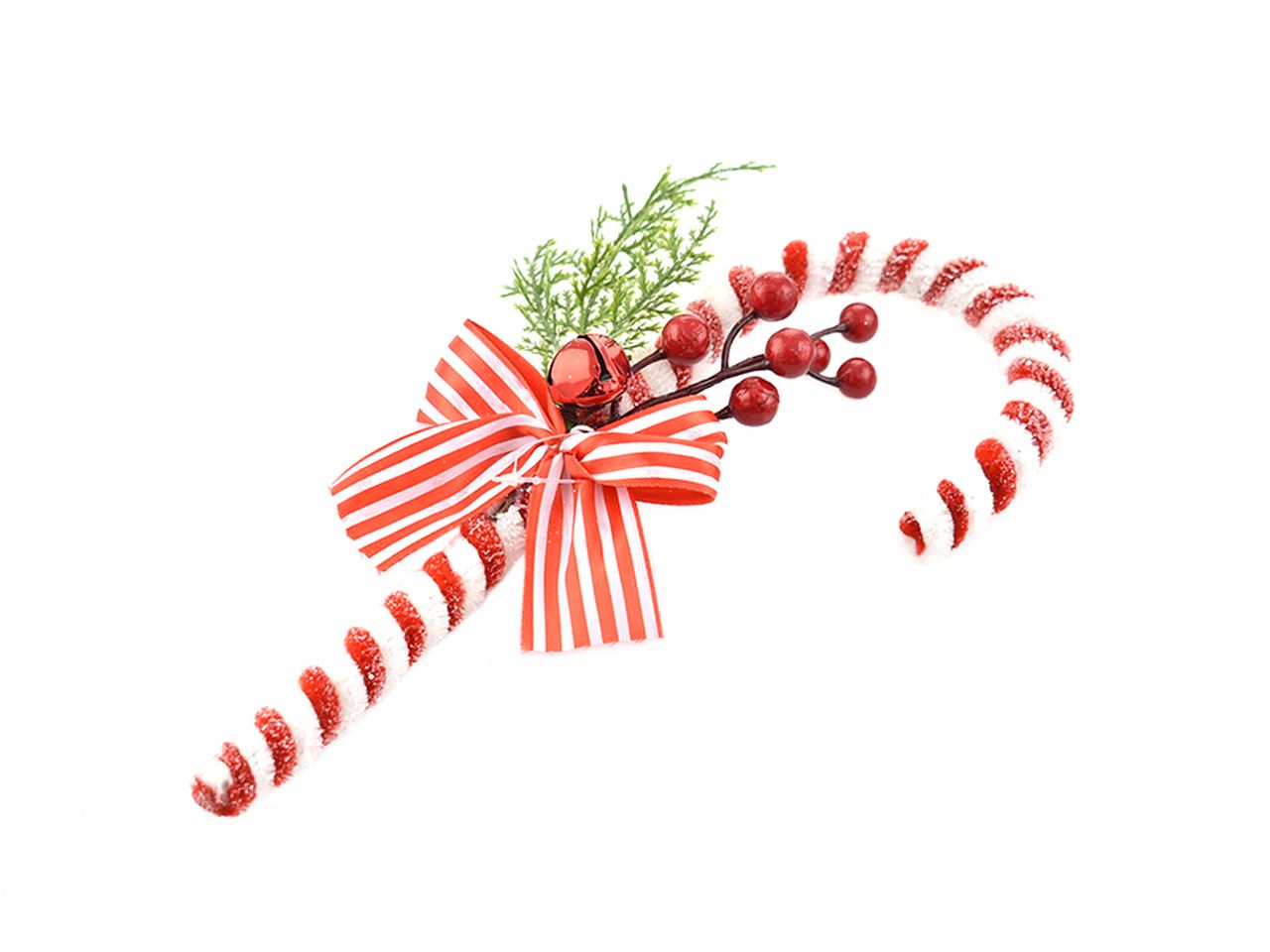 Bastocino con bacche misura 27cm colore rosso e bianco