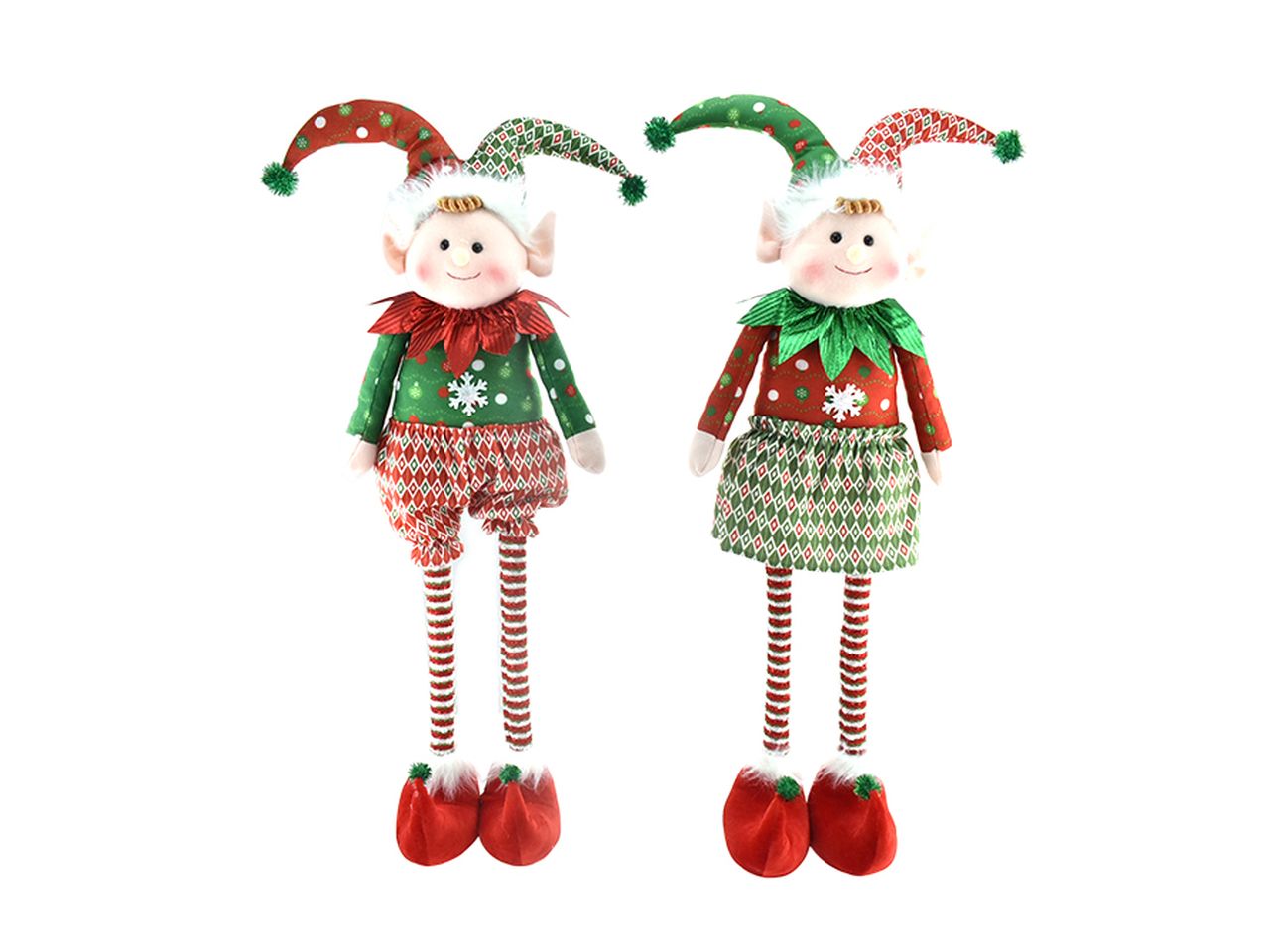 Elfo misura 58,5cm colore rosso e verde