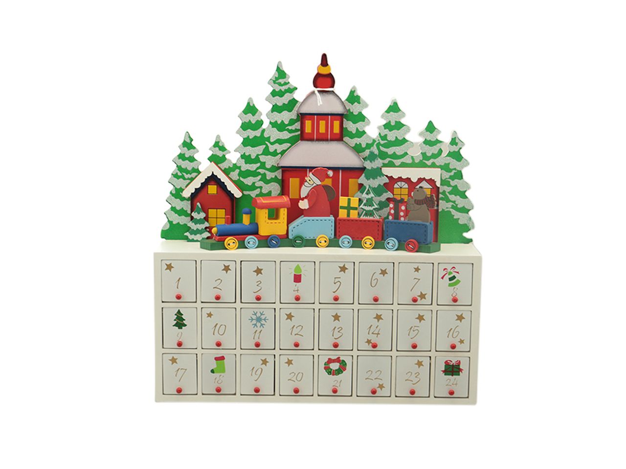 Calendario dell'avvento misura 37x40x6cm paesaggio