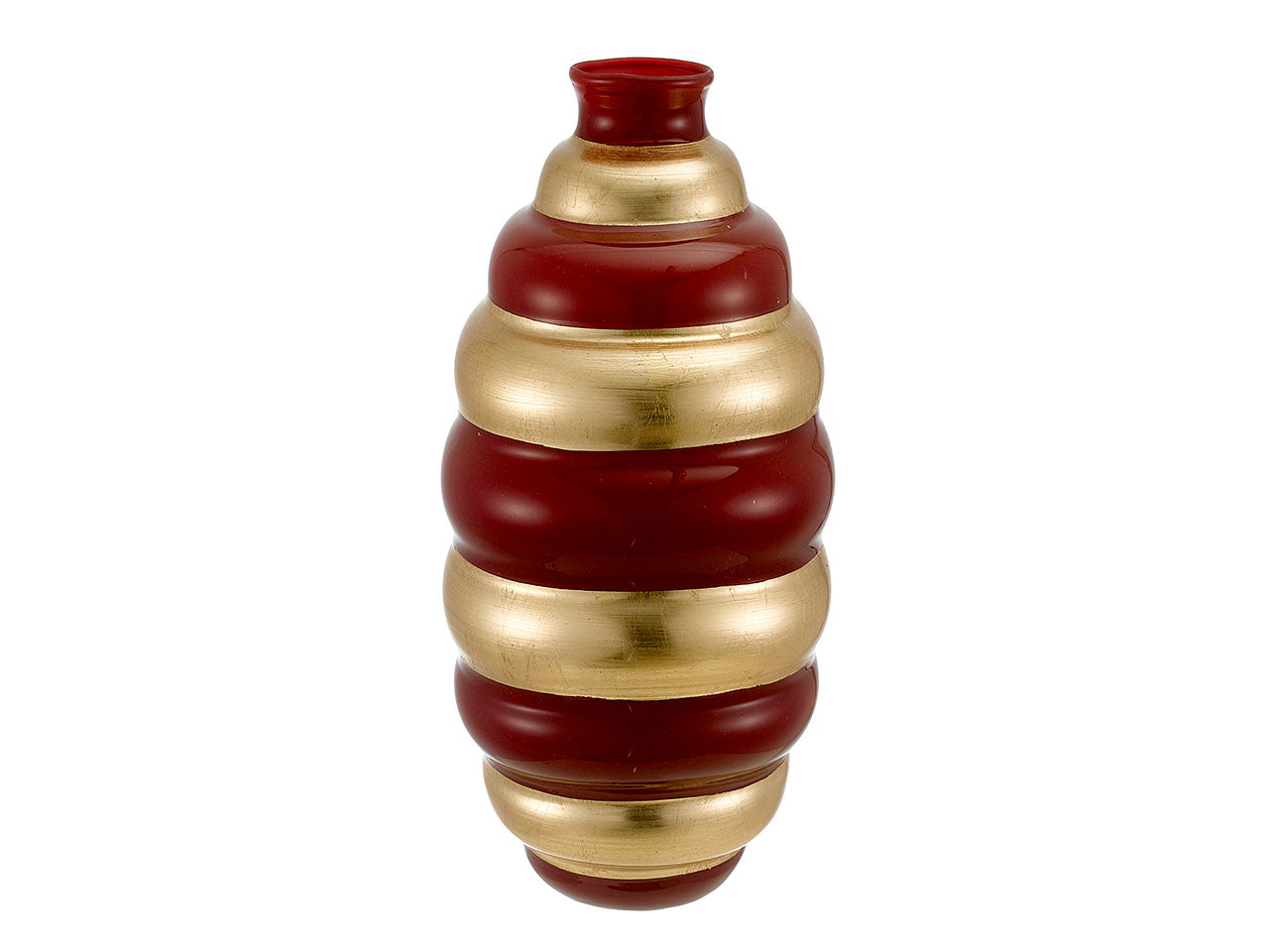 Vaso nicole d.24cm h.50cm saturno rosso e oro