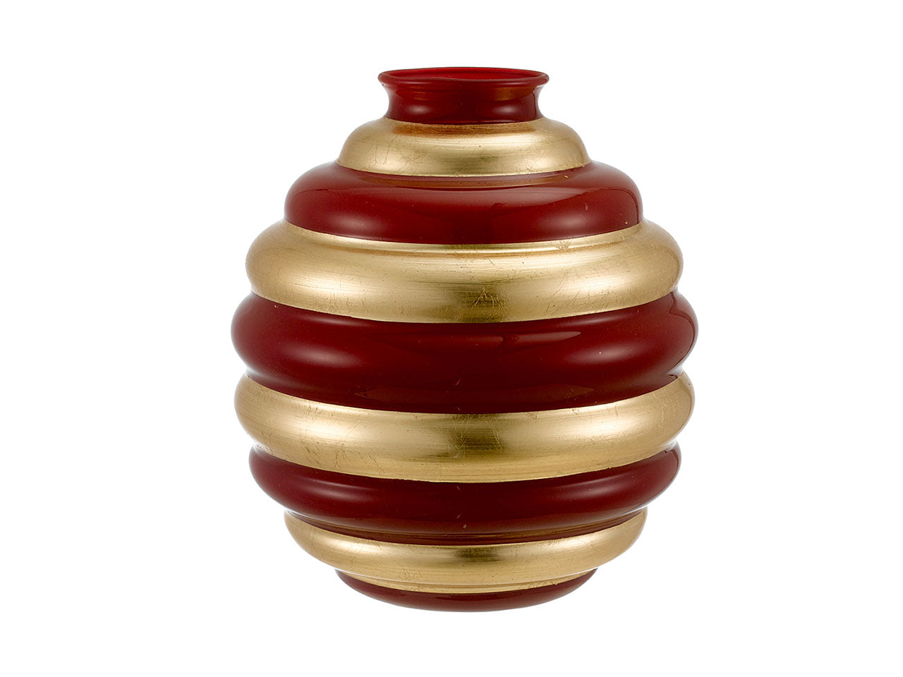 Vaso sfera nicole d.25cm saturno rosso e oro