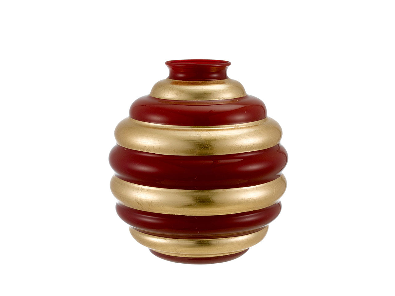 Vaso sfera nicole d.20cm saturno rosso e oro