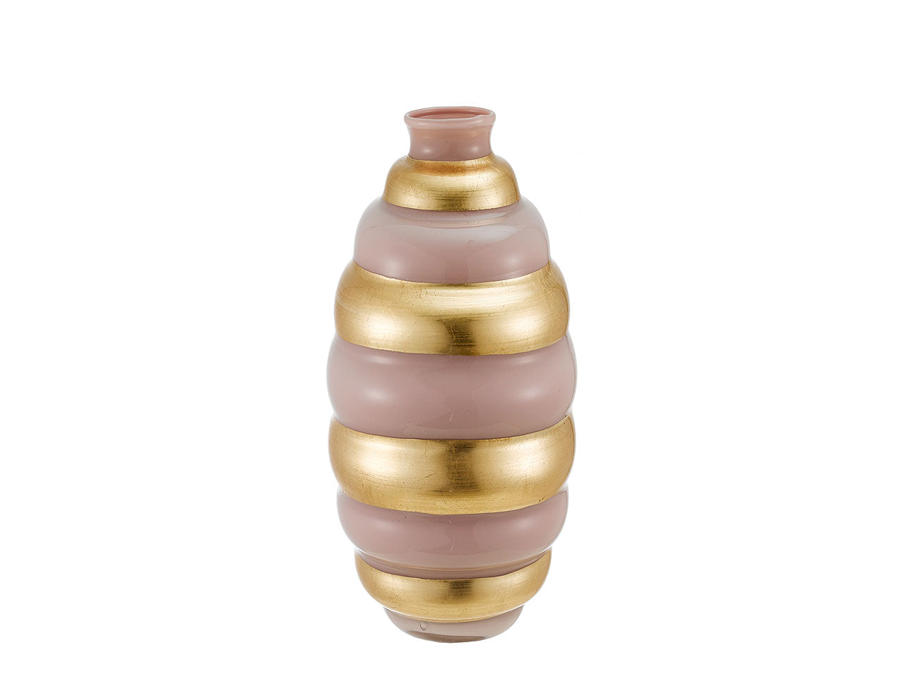 Vaso nicole d.20cm h.37cm saturno rosa e oro