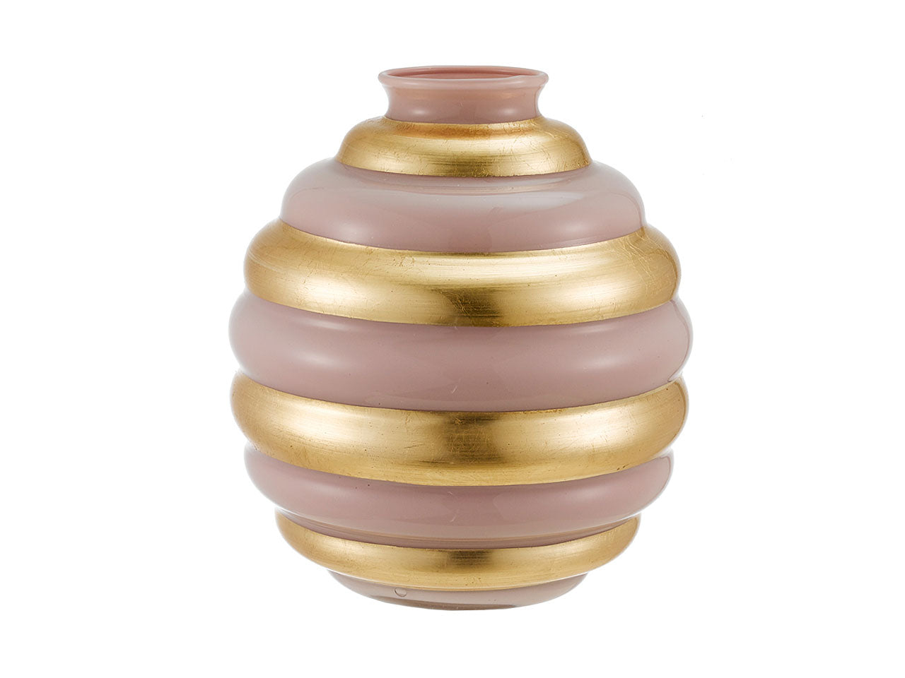 Vaso sfera nicole d.25cm saturno rosa e oro