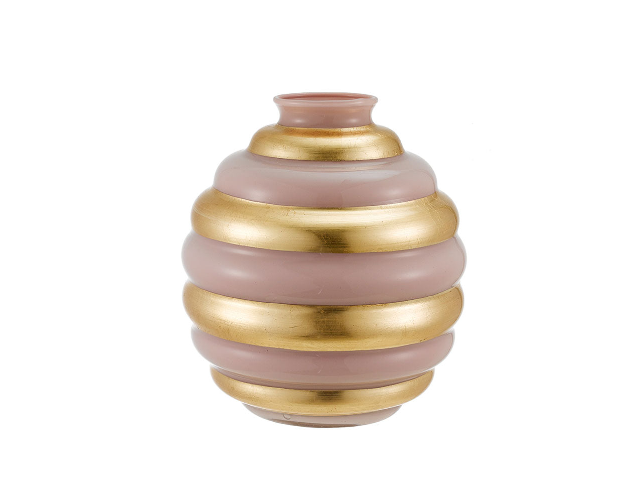Vaso sfera nicole d.20cm saturno rosa e oro