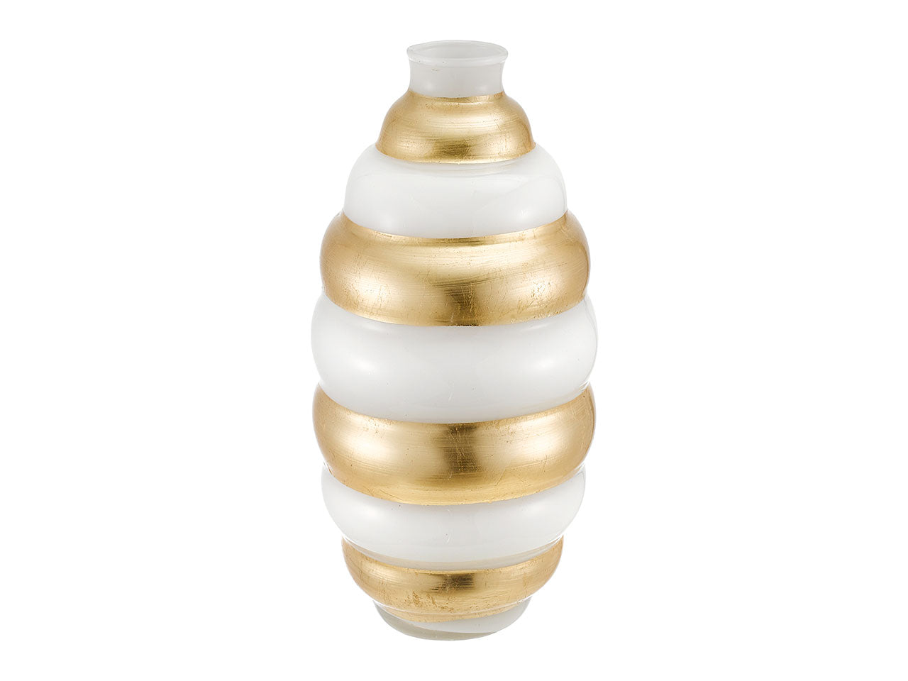Vaso nicole d.24cm h.50cm saturno bianco e oro