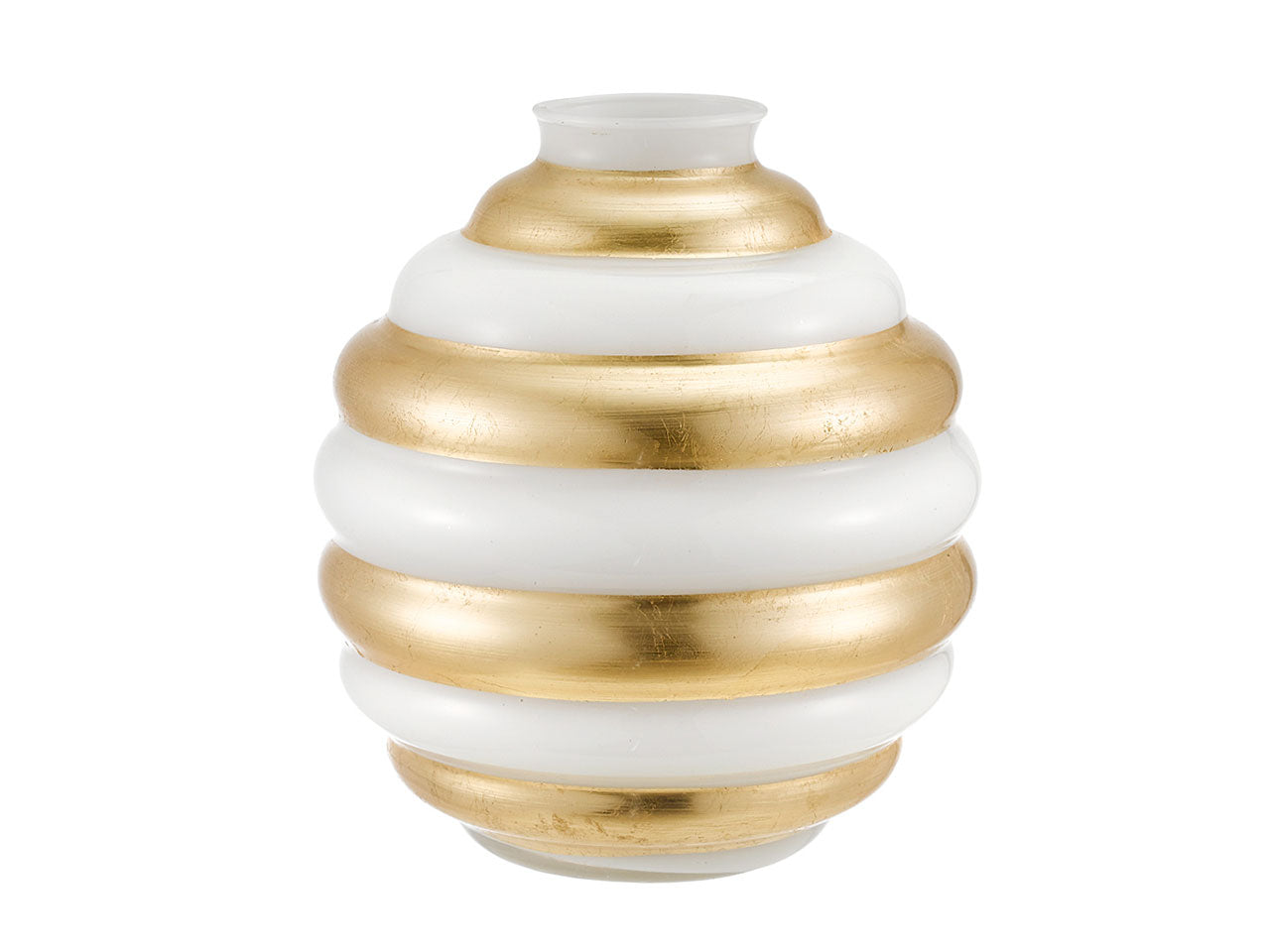 Vaso sfera nicole d.25cm saturno bianco e oro